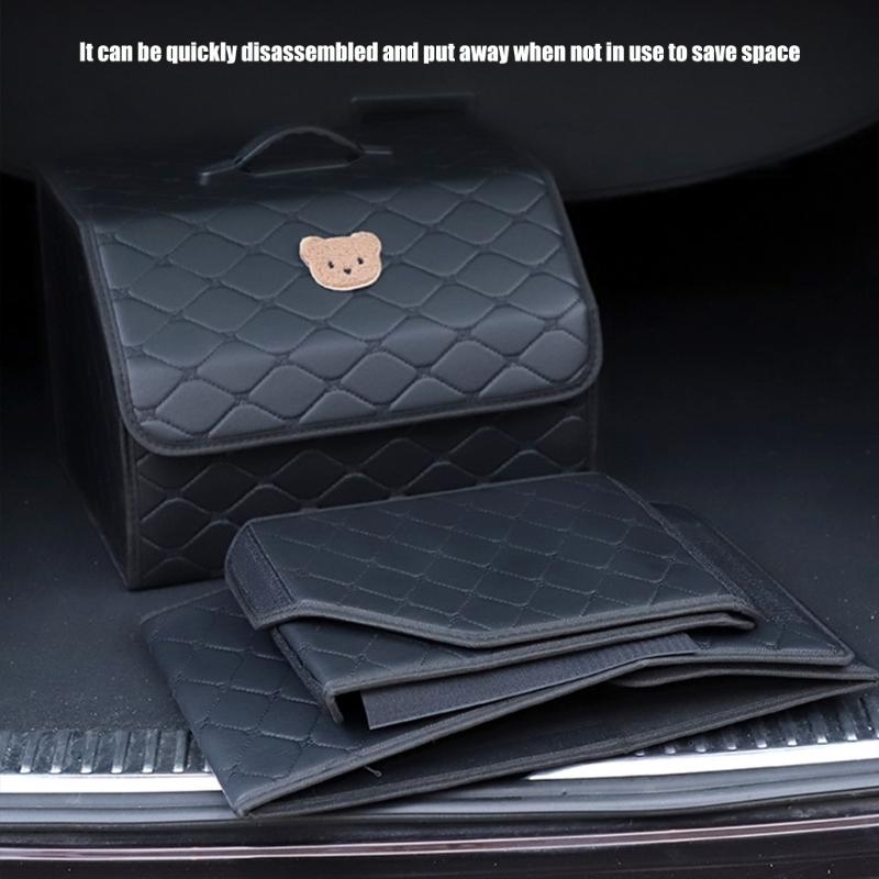 Foldable Car Organizers Box With Adjustable Dividers Nonslip Base For Travel & Groceries Everyday Use Outdoor Activities