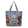 New jacquard woven embroidery cloth bag cartoon bag Mengmeng shoulder bag women's bag portable student shopping bag