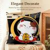 Japenes ManekiNeko Cushion Cover Natural Linen Organic Fabric DoubleSided Printing Sofa Home Decor Gift Pillow Case
