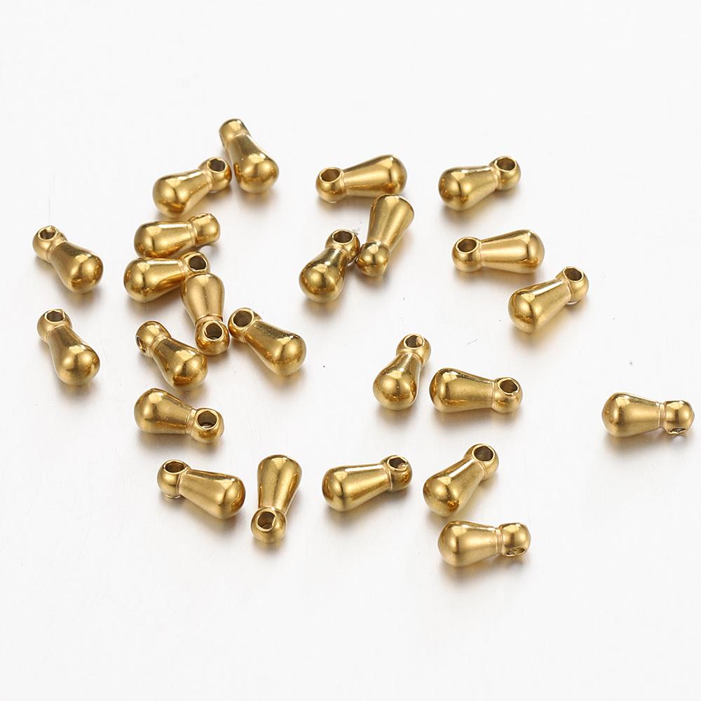 30pcs Stainless Steel Water Drop End Charms Pendants Connector Chain Extension Tail Charm for Jewelry Making DIY Wholesale