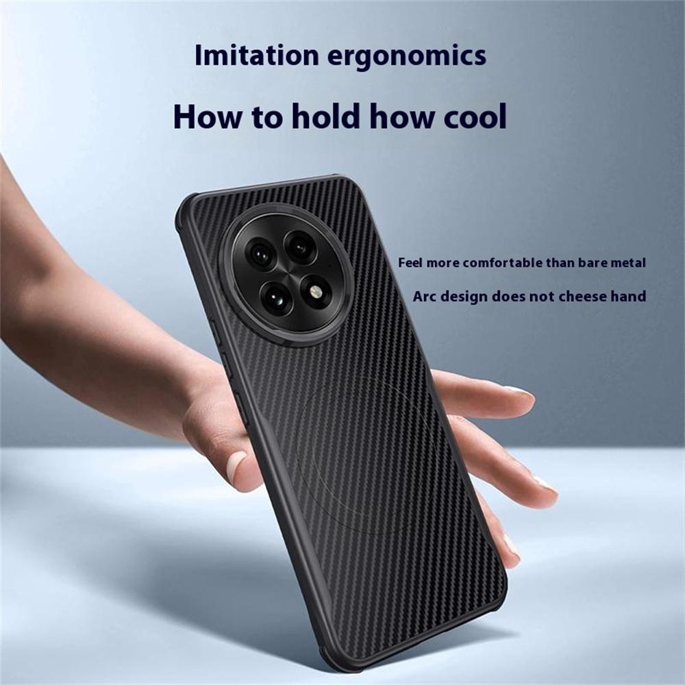 Pro pouzdro OnePlus 13 Kompatibilní s MagSafe Kryt z uhlíkových vláken PU+PC+Silikon