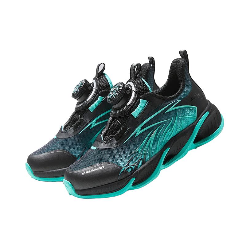 Anta Childrens Comfortable Running Shoes Kids Sneakers Black Green A12439912-2