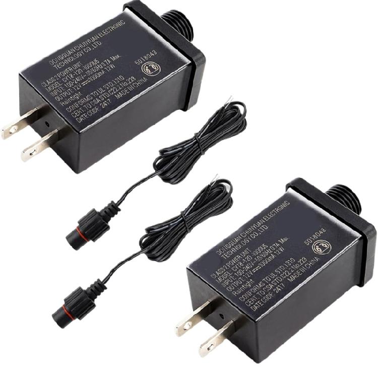

2PCS Replacement Waterproof Power Adapter 12V 9.84ft Extension Cord Class 2 Supply For Inflatable Holiday Decorations LED 1