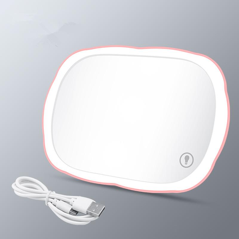 

Мини Зеркала для Макияжа Салона Автомобиля Пластина Солнцезащитного Козырька Светодиодное Зеркало для Девушек Женщин Перезаряжаемый Заполняющий Свет Универсальное Зеркало для Макияжа розовый