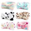 Women's European American Style Soft Coral Velvet Bow Fluffy Microfiber Spa Headband for Facial Makeup Non-Slip Shower Face