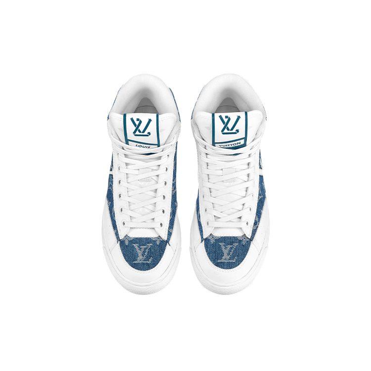 Louis Vuitton Charlie Ankle Sneakers 'White Denim Monogram' Women's 1A9S5G