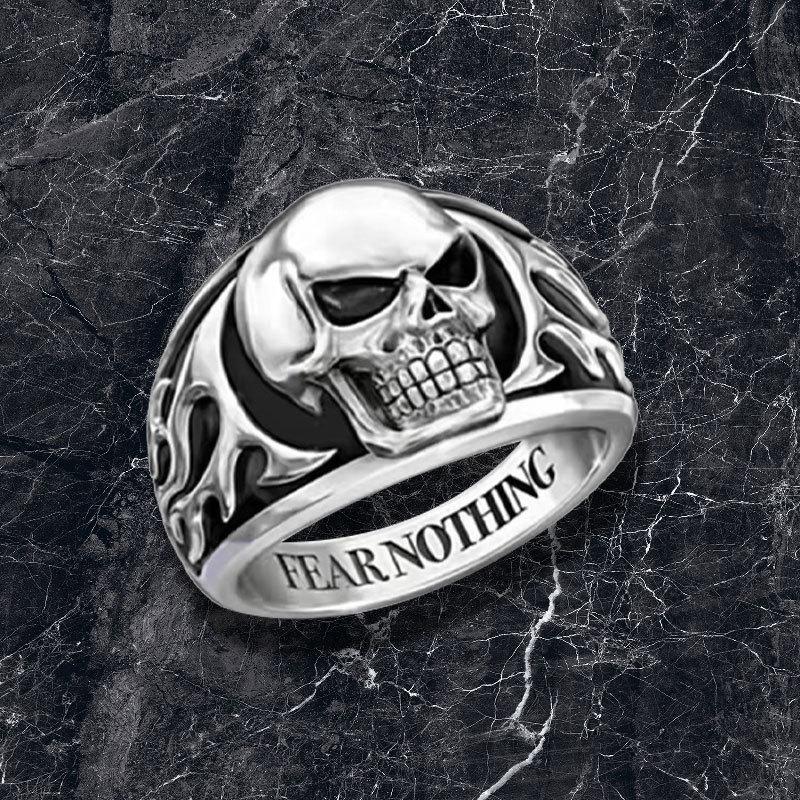 Anello con Zirconi a Motivo Totem - Gioielli Punk Retro Europei e Americani da Uomo