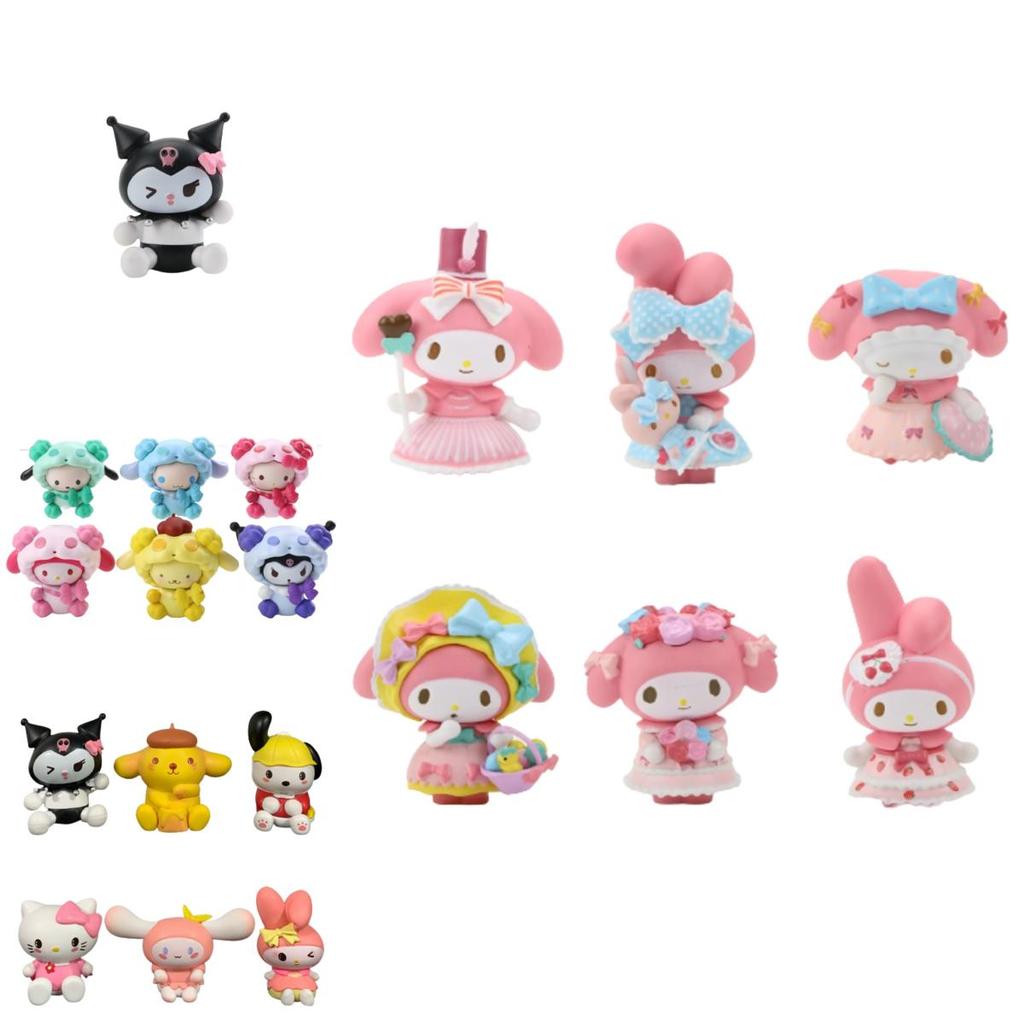 Cute Sanrio My Melody Figure Doll Toy Set For Home Decor And Cake Topping
