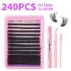 Natural Thick D-Song Single Cluster False Eyelashes 10-18Mmdiy Segmented Multi-Hair Eyelashes