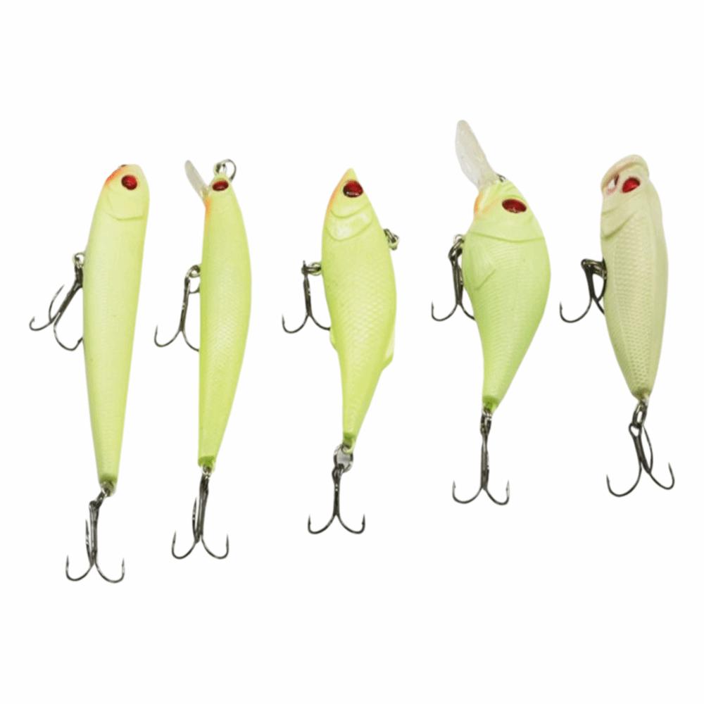 with Treble Hooks Fishing Crankbait Kit Luminous Fishing Baits Kit Saltwater Freshwater