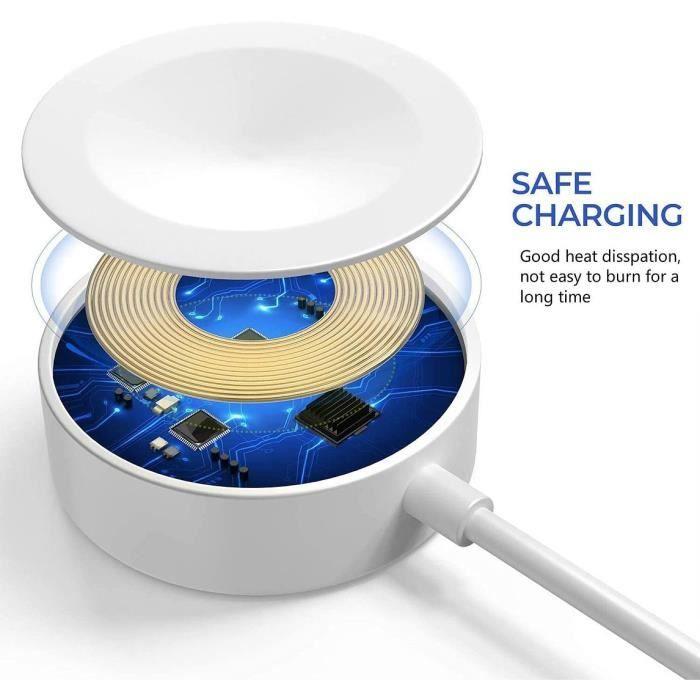 Chargeur Secteur + Câble de Charge USB pour Apple Watch - BOOLING - Blanc - Compatible avec tous les modèles