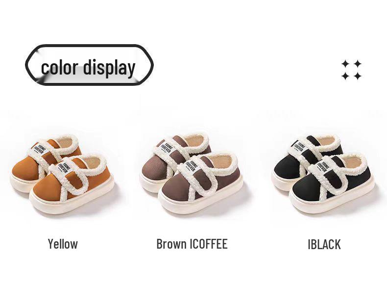 Damskie Zimowe Grube Kapcie Bawełniane Antypoślizgowe – Ciepłe Kapcie Indoor/Outdoor Zamknięte z Magicznym Rzepem