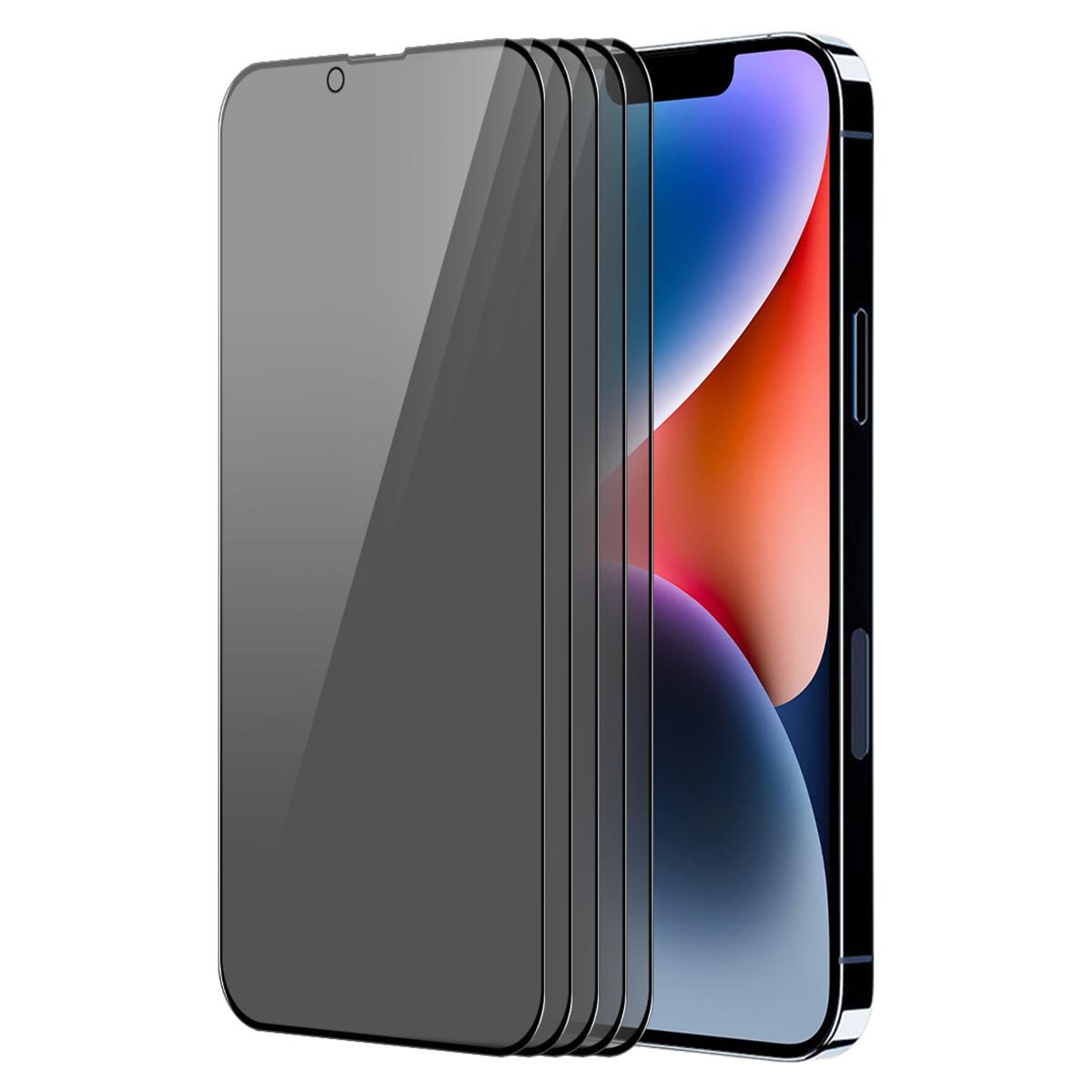 

ENKAY HAT PRINCE 5Pcs For iPhone 14 Plus Anti-Spy Screen Protector Anti-explosion Full Cover Film As Shown A