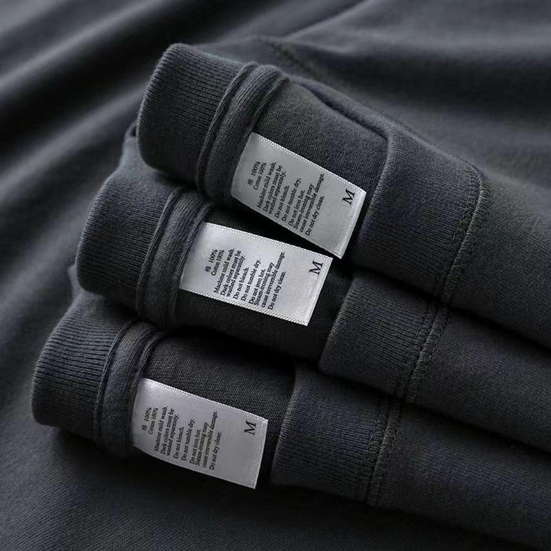 100% Cotton 300g Heavyweight Short-Sleeve T-Shirt For Men And Women Summer Round-Neck Solid Color Loose Fit Plus Size Student Casual Top