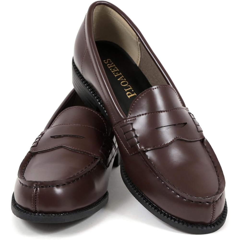 Akiriko Basic Simple Design Antibacterial Odor Resistant Loafers Brown 26cm