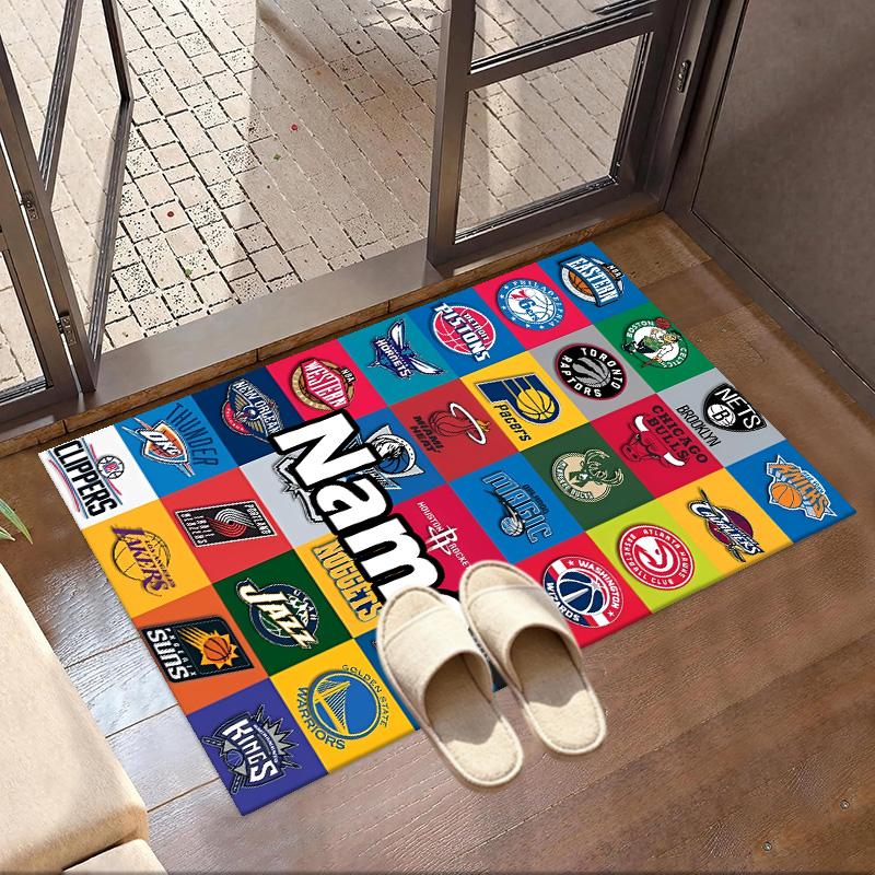 Benutzerdefinierter Name Personalisierter Basketball Druck Teppich, Vielseitiger Wohnkultur Teppich, für Spielzimmer, Wohnung, Balkon, Eingangsbereich, Flur Geschenk