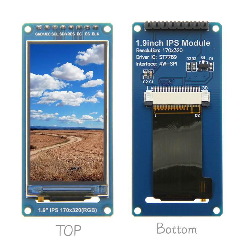 1.9-inch IPS TFT Display Module, SPI Serial, 170x320 HD Color Screen