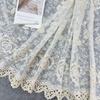 Apricot 3D Embroidered Stretch Lace Fabric for Wedding Dresses, Evening Gowns, Tablecloths