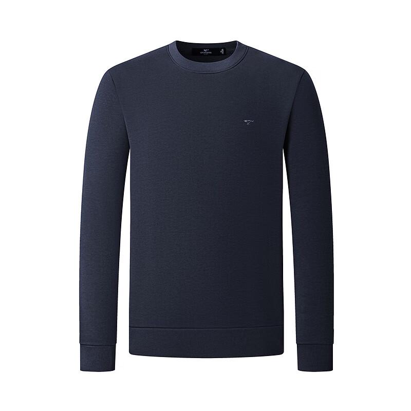SEPTWOLVES Men's Fleece-Lined Thermal Antibacterial Round Neck Sweatshirt