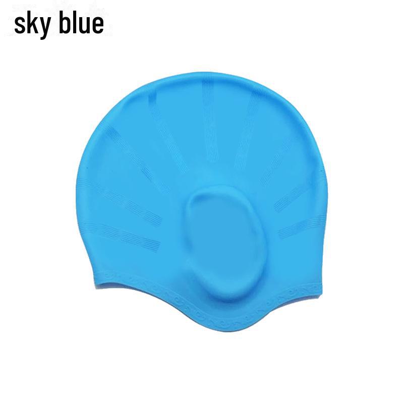 

Шапочка для плавания из силикона для взрослых: Высокая устойчивость, 3D-защита ушей, большие, водонепроницаемые, не сдавливающие.
