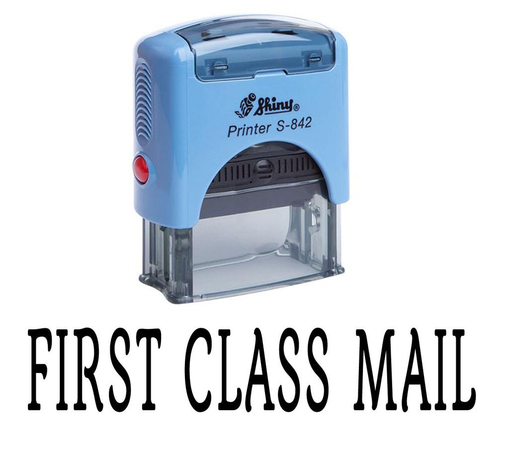 Printtoo FIRST CLASS MAIL Self Inking Rubber Stamp Custom Shiny Office Stationery