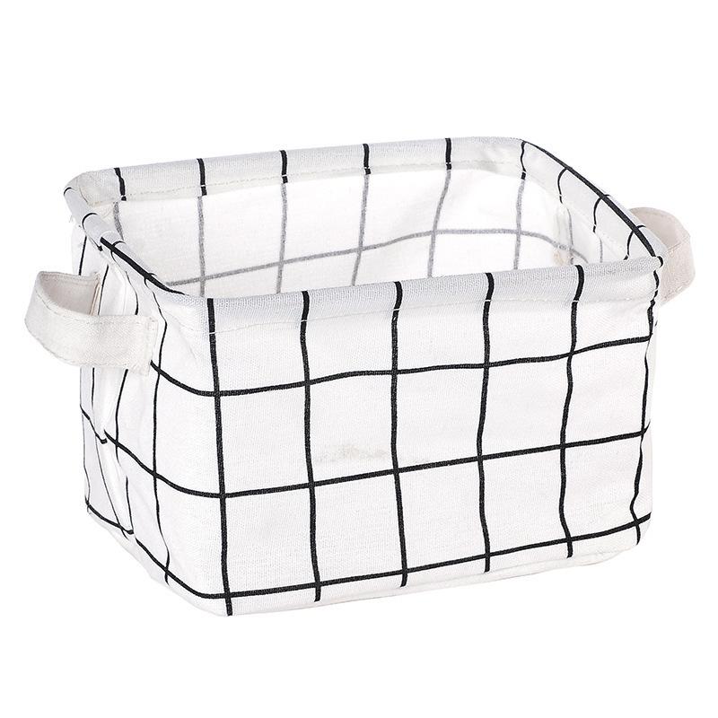 Linen Desktop Storage Basket Sundries Toy Storage Box Laundry Basket Underwear Cosmetic Organizer Office Stationery Organizer
