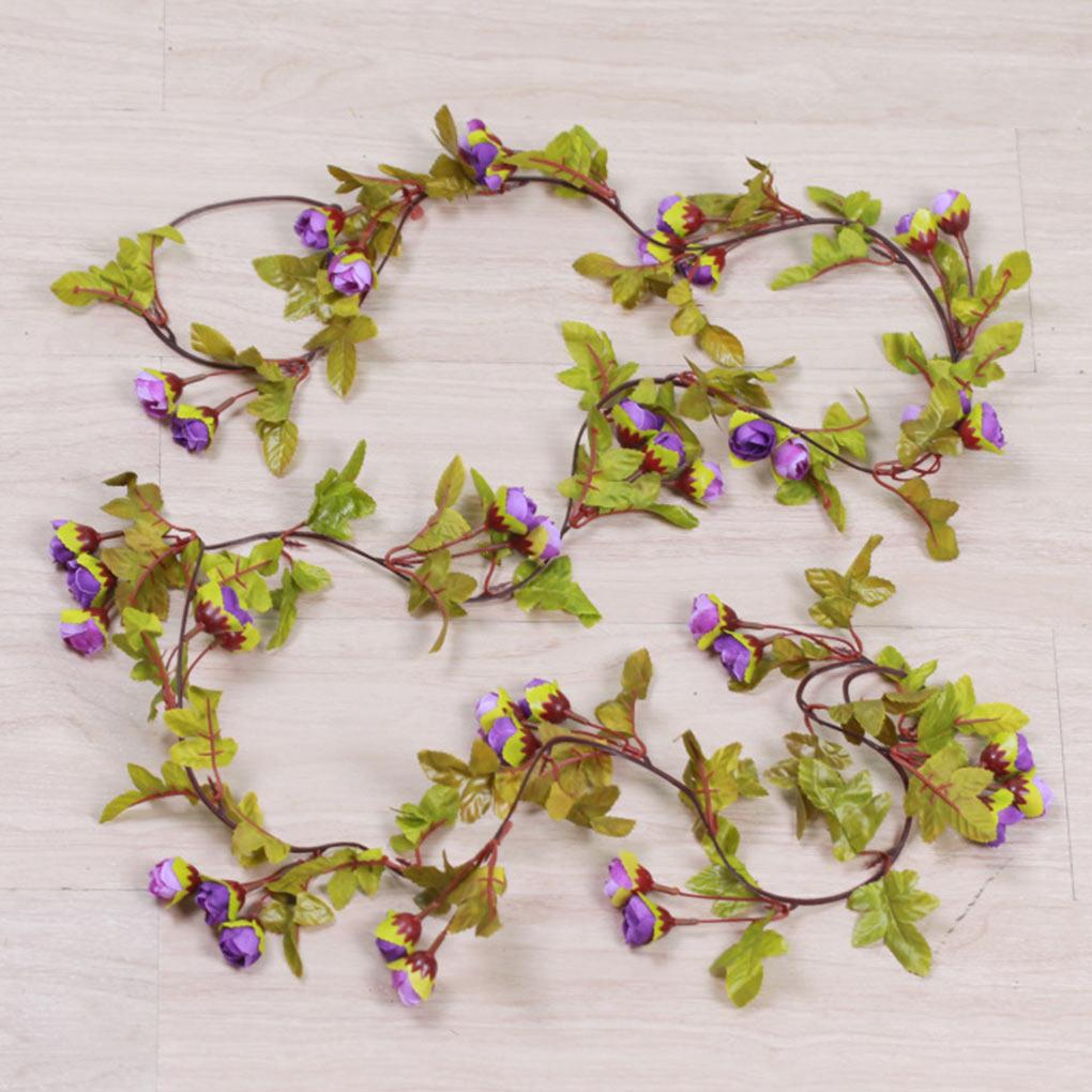 Artificial Rose Vine Garland Plants Foliage Outdoor/Home Trailing Flower