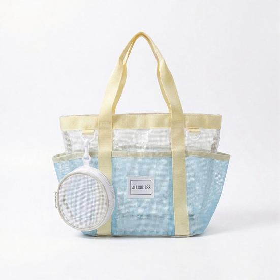 Large Mesh Beach Tote Bag, Family Beach Bag for Toys & Vacation Essentials, Quick Drying Sand-proof Waterproof Storage Pouch