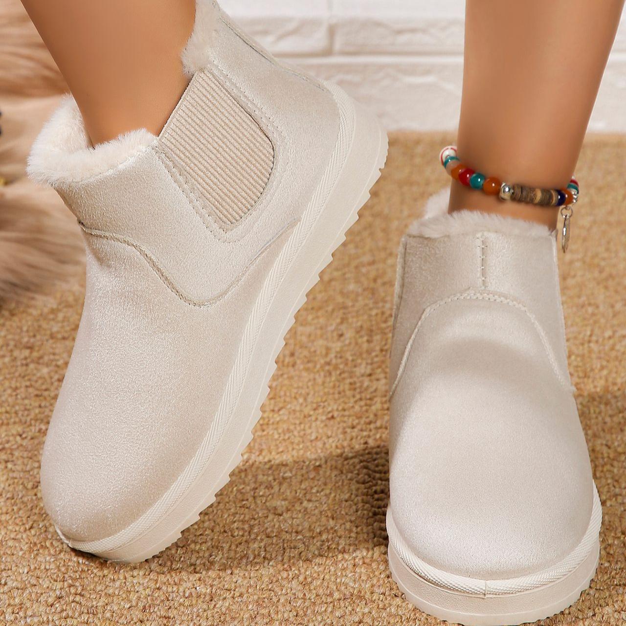 2024 Осень и зима Новые женские зимние ботинки на толстой подошве из хлопка с бархатом — фото 10