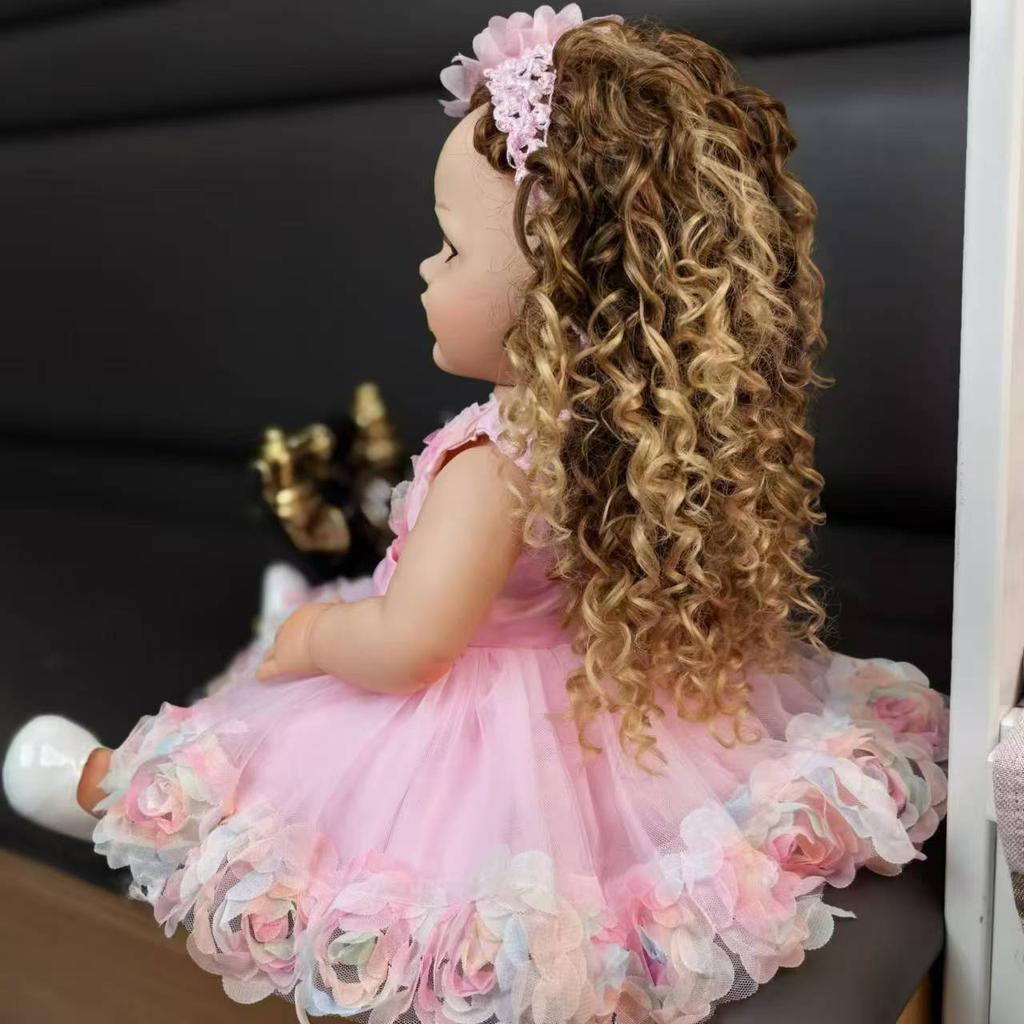 Realistic Princess 55 Cm Reborn Baby Girl Dolls Full Silicone Vinyl Body Bebe Reborn Doll Toys Birthday XMAS Easter Gifts