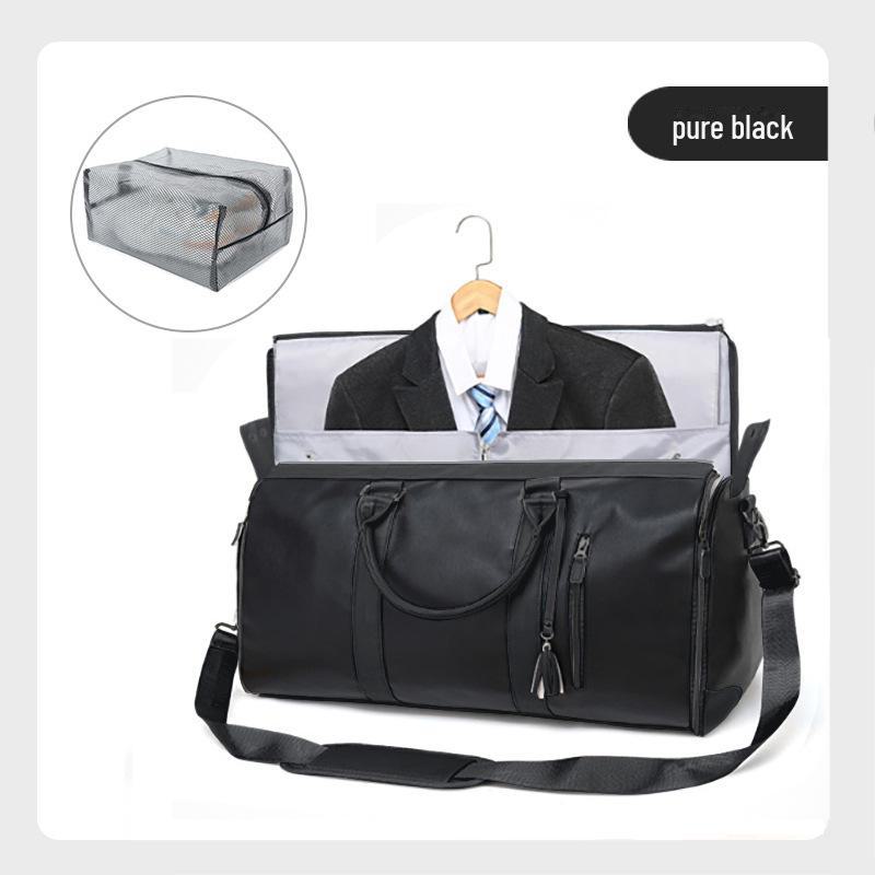 Versatile Women's Folding Travel Suit Bag: Multi-Function PU Storage with Large Capacity & Portability