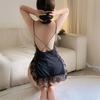Alluring Lace Backless Lingerie Set – Passionate Nightdress with Suspenders