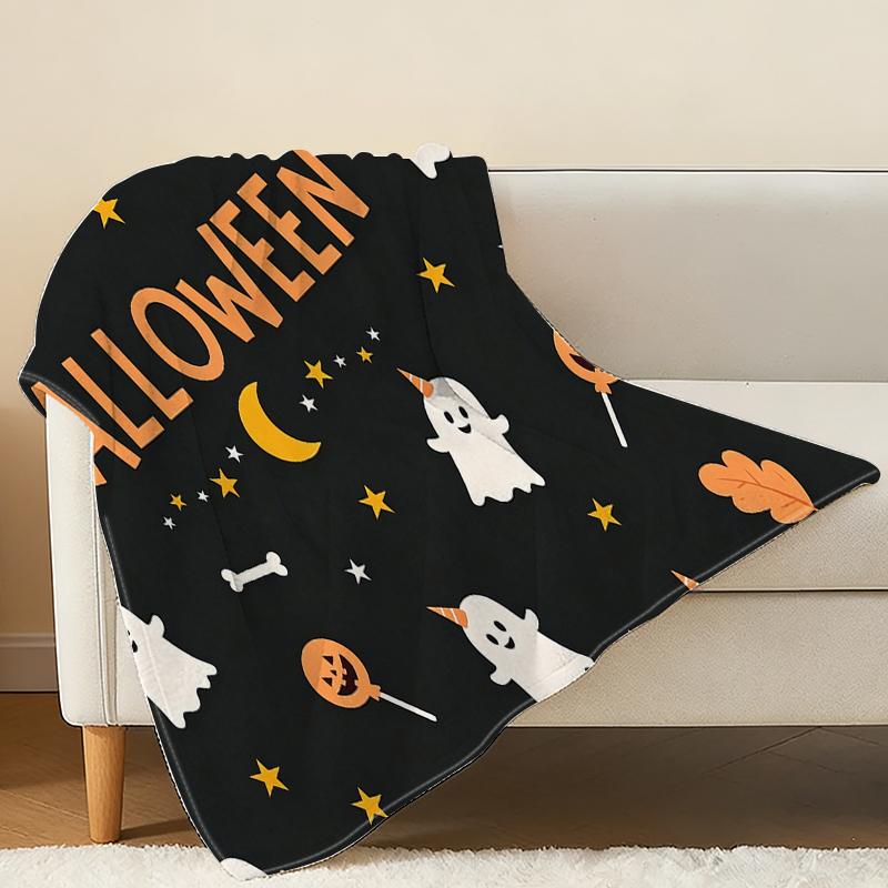 Lightweight Flannel Throw Blanket Soft Warm Cozy for Home, Festive Christmas & Halloween, All Occasion Comfort