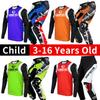 Motocross-Ausrüstungsset für Kinder Jugend Trikot Hose Sets Kind grün Motorrad schwarz 3 4 5 6 7 8 9 10 Jahre Offroad-Anzug blau orange Enduro Cross Junge Mädchen