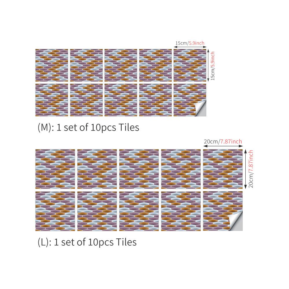 The Same Wall Sticker 3D Imitation Epoxy Mosaic Wallpaper Self-Adhesive Kitchen Bathroom Waterproof And Anti-Fouling Wall Decoration