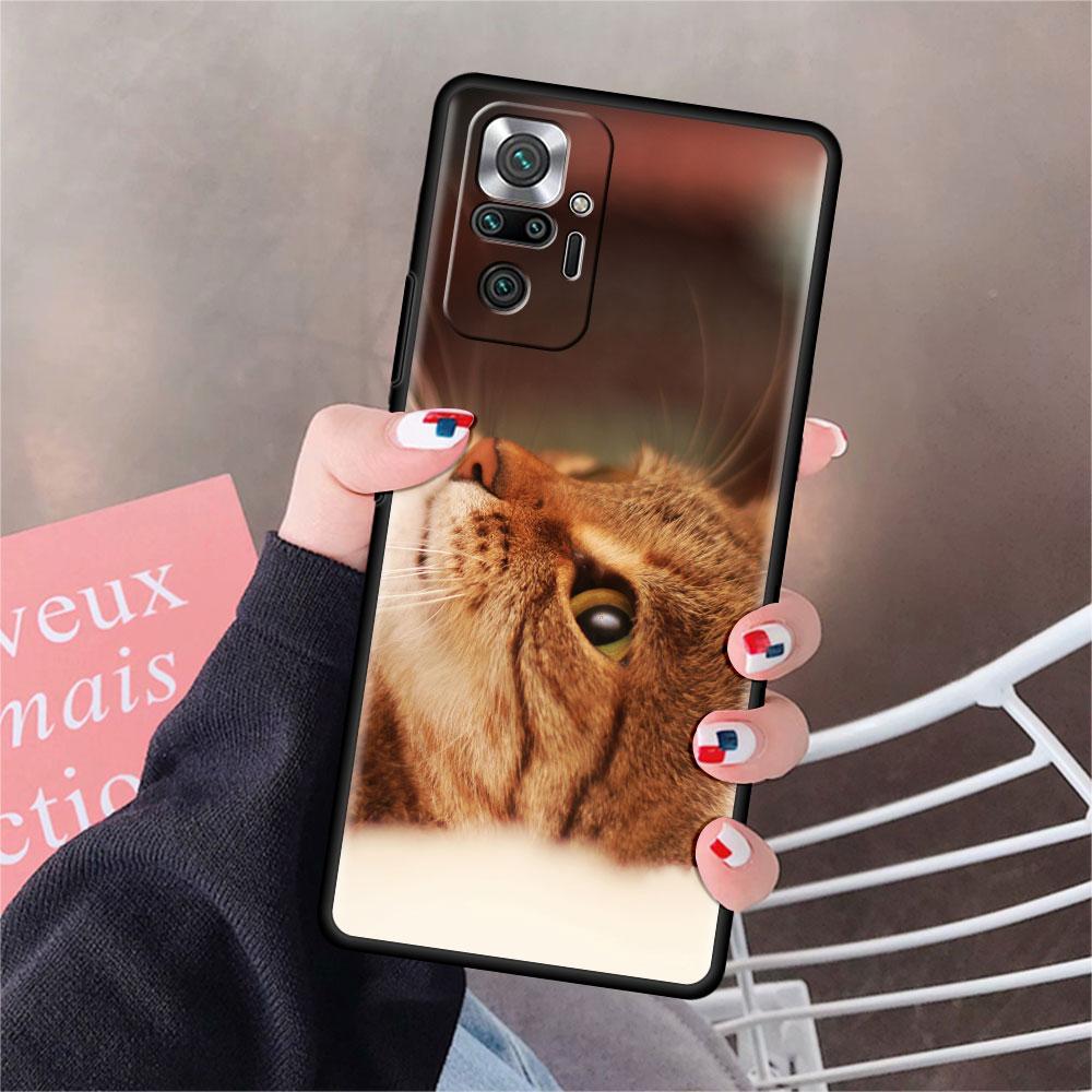 Pouzdro pro Xiaomi Redmi Note 10 9 11 Pro Měkké pouzdro na telefon 10S 9S K40 8 9A 9C 9T 7 10C 8T Silikonový kryt Roztomilé zvíře Kočka Skořápka Sac