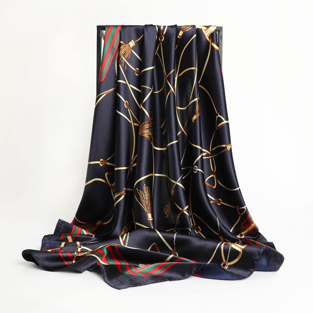 Women Silk Square Scarf Lady Bandana Head Wrap Shawl Satin Foulard Female Large Hijab Neckerchief Scarves Pashmina 2021 Headband