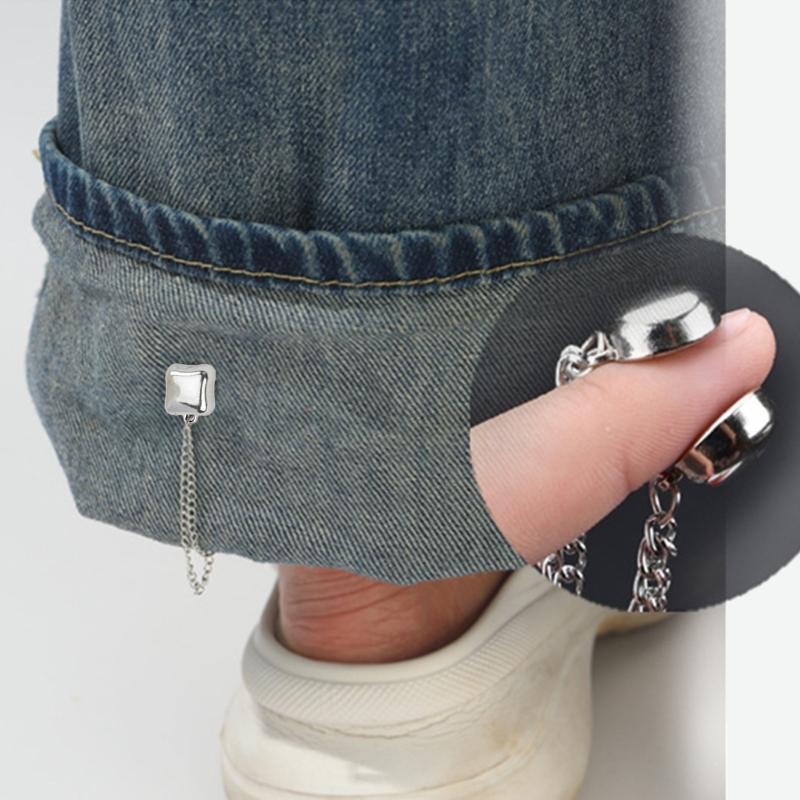 5Pieces Magnetic Pants Cuffs Fasteners, Pants Hems Fasteners Clip Strong Magnets Clip for Pants Trousers to Make Shorter