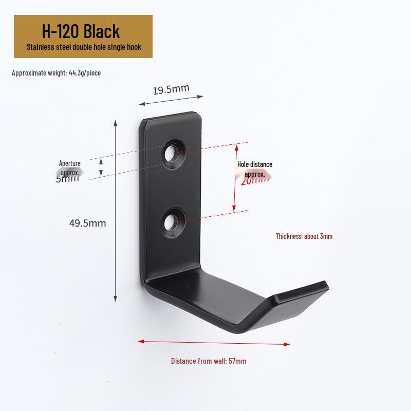 Jinrui Stainless Steel Black Bathroom Hook for Coats and Hats
