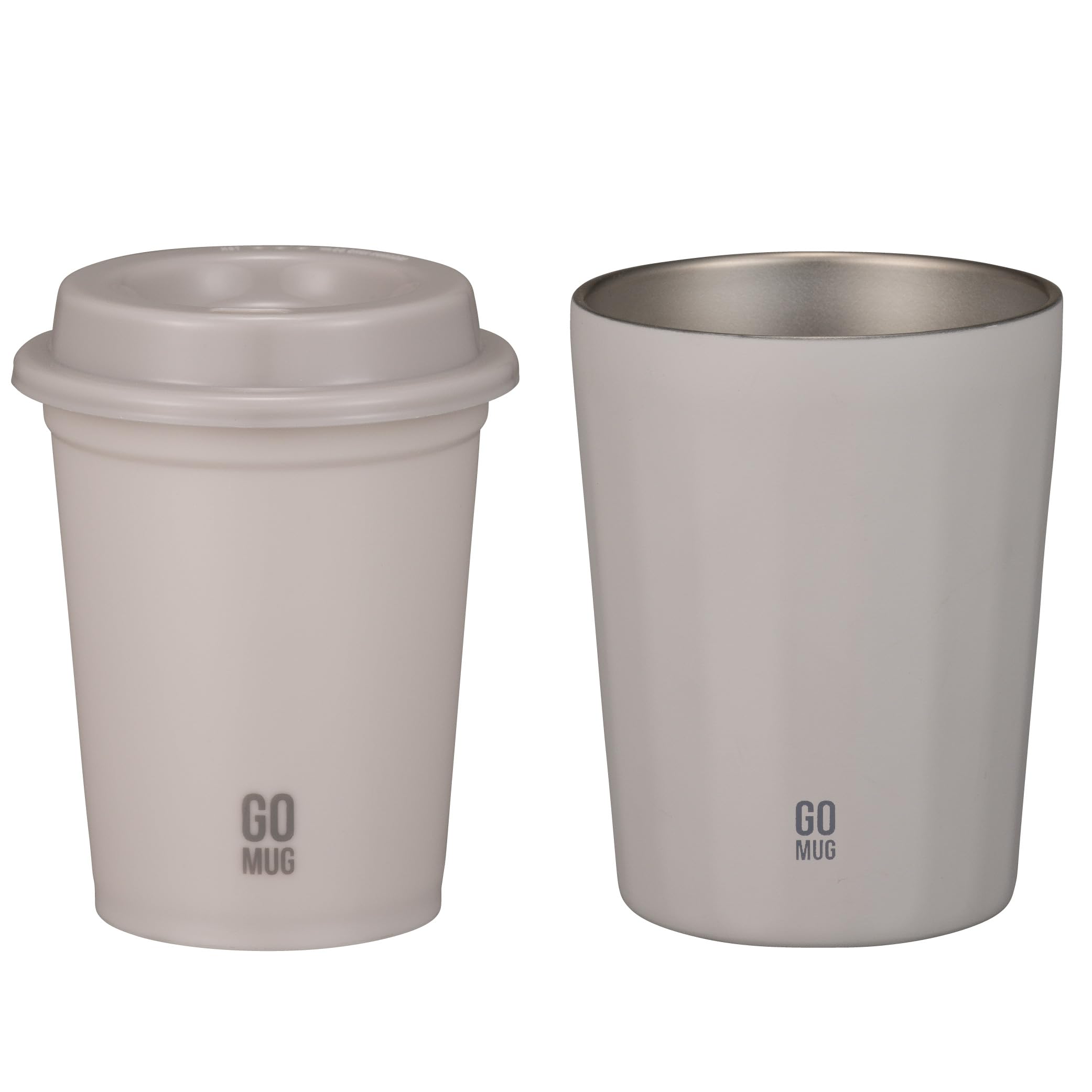 

CB JAPAN Кружка из нержавеющей стали Изолированная внутренняя чашка Безопасный набор Серо-бежевый Дорожная кружка Набор кружек S Кофейная чашка из магазина у дома CAFE GOMUG [Вакуумная 2-слойная 300 мл] +