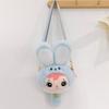 Baby Rabbit Three Plush Toy Shoulder Bag With Adjustable Strap Design Zipper