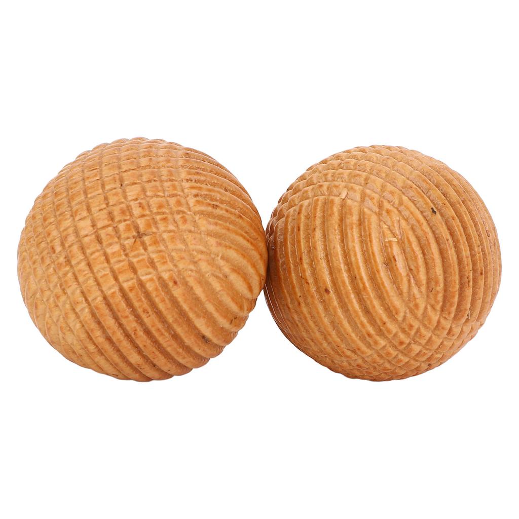 2 Pcs Wooden Hand Exercise Balls Ergonomic Relaxation Textured Lightweight Palm Massage Balls for
