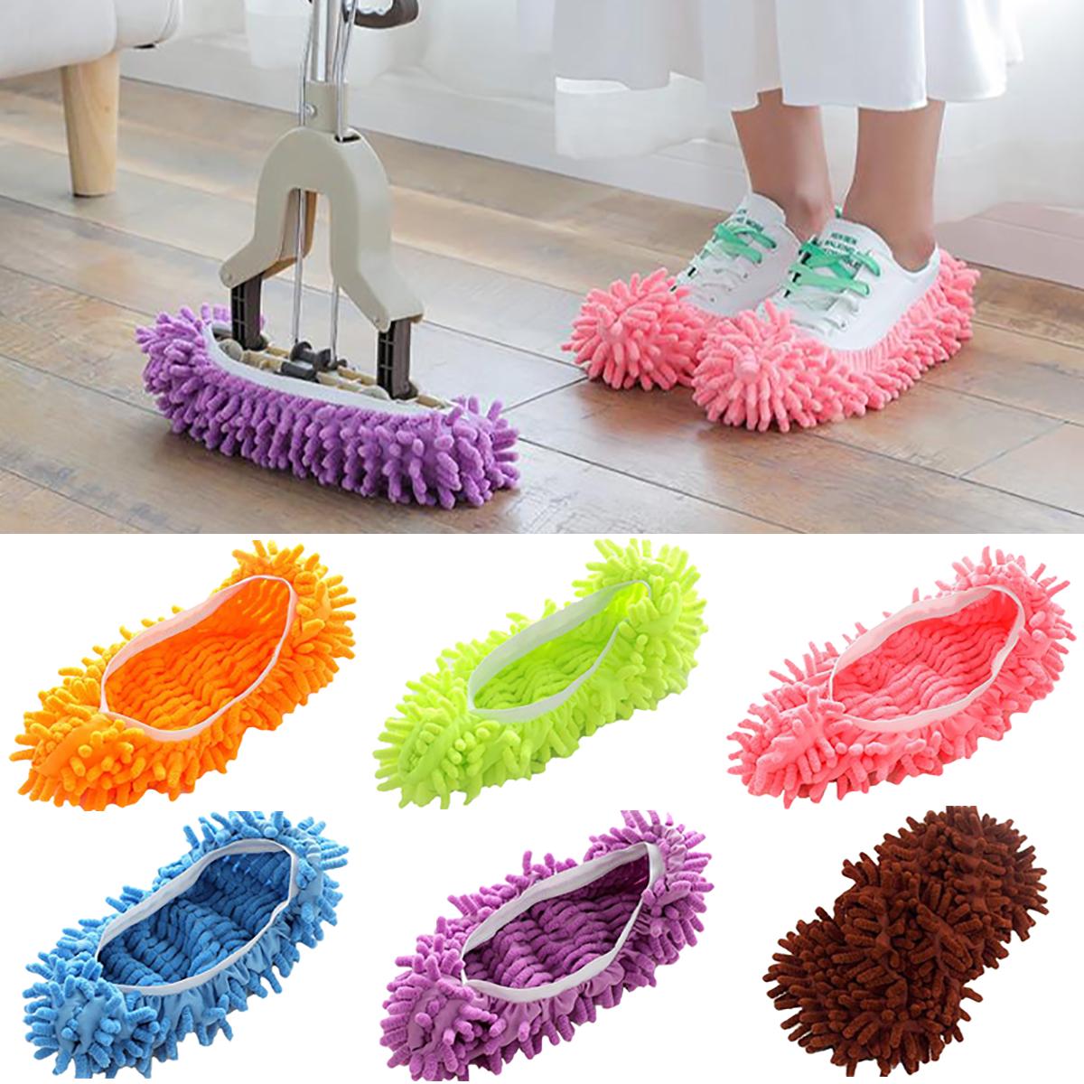 

Creative Multi Функция Chenille волокна стиральные пыли Mop тапочки съемные чистки обувь