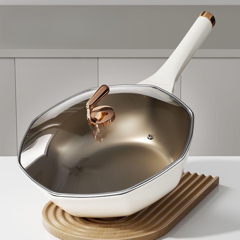 

Многофункциональная антипригарная сковорода, бытовая восьмиугольная сковорода, сковорода с плоским дном, индукционная плита, газовая универсальная кухонная посуда 32cm бежевый