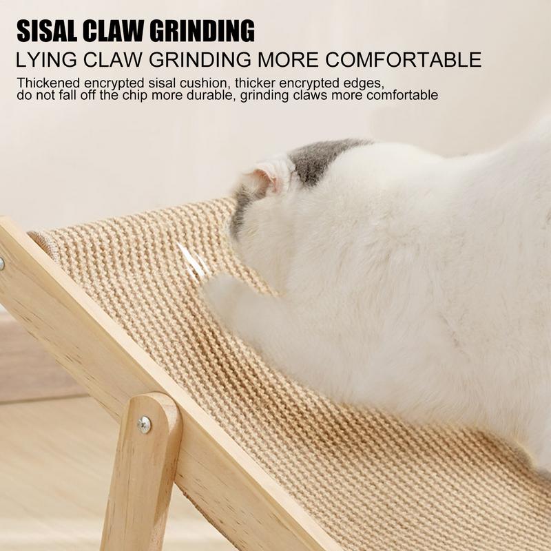 Sisal Cat Scratcher Bed For Indoor Cats Hammock for Scratching Pad Cat Chair Nartural Sisal Scratch Post Adjustable Removable