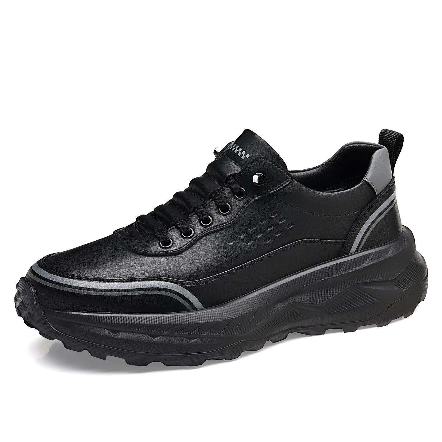 

Men Leather Casual Shoes Luxury Design Leather Breathable Outdoor Shoes High Quality Lace-up Comfortable Mens Walking Shoes 38