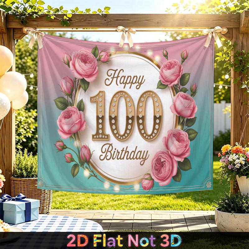 Red Floral Photo Backdrop 1pc - Polyester Background