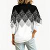 Women's Retro Printed Long Sleeve Button Front Knit Cardigan