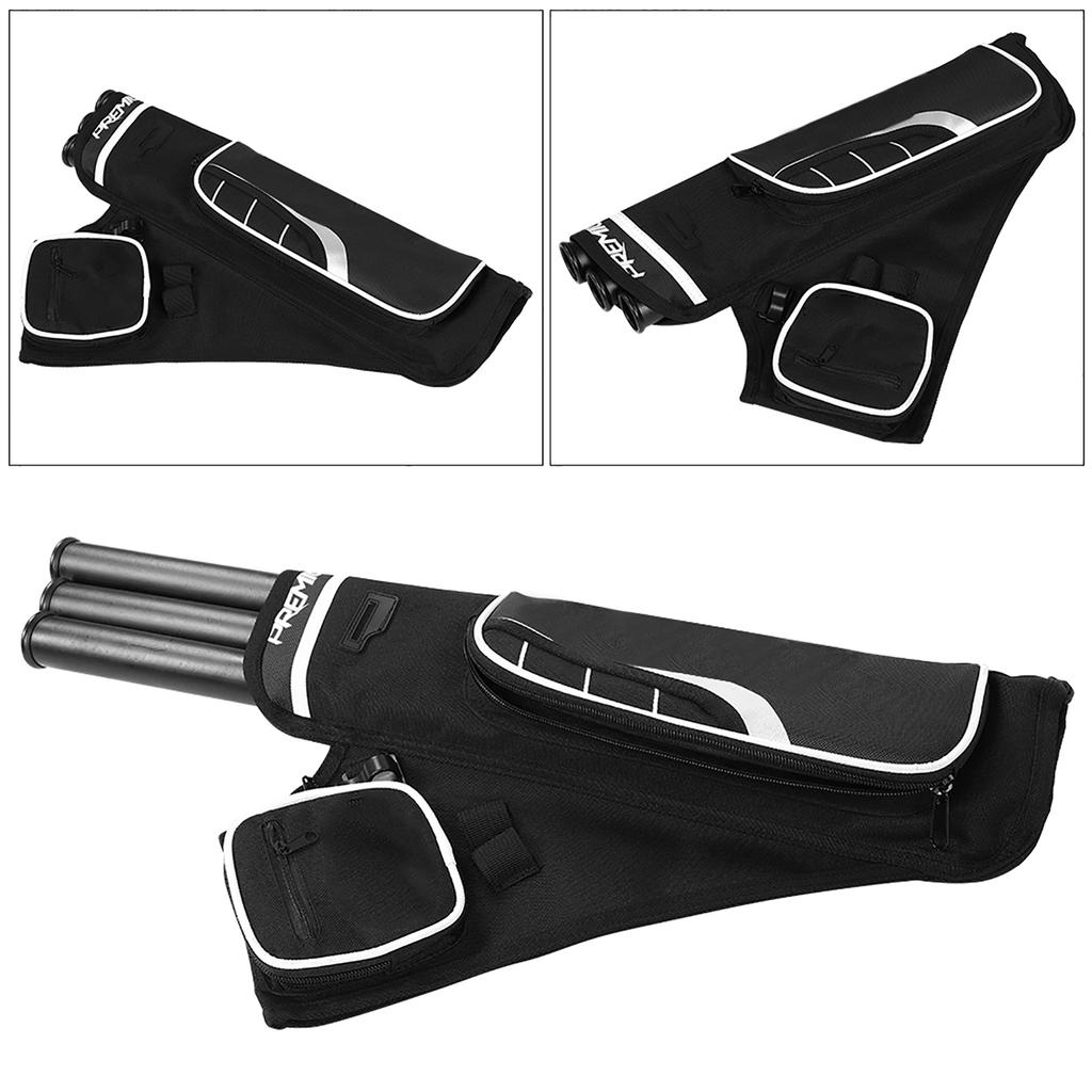 Archery Arrow Quiver Holder 3 Tubes Back Waist Shoulder Bag Pouch Bow Target(black)