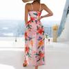 Fashion Women Printed High Waist Split Long Skirt Bikini Casual Swimsuit Set